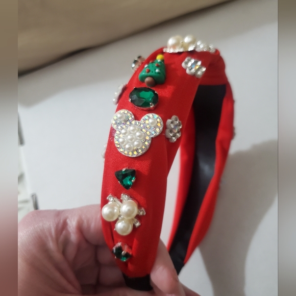 Mickey headband bling Christmas Rhinestones snowflake handmade crystals tree - Picture 11 of 16